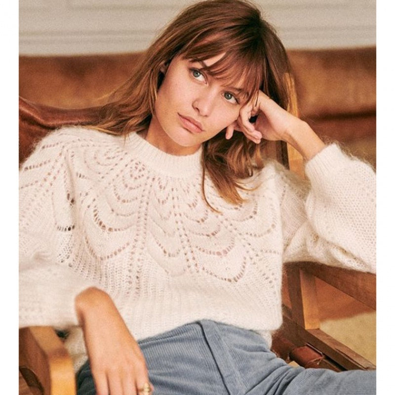 Cozy Mohair Blend Knit Sweater