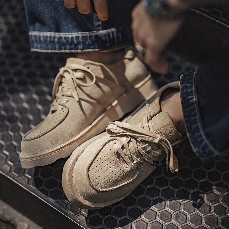 Maden Men's Retro Cow Suede Skate Shoes