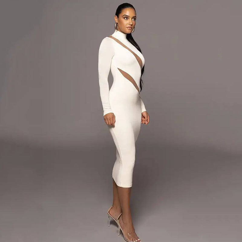 Sheer Patchwork Dress